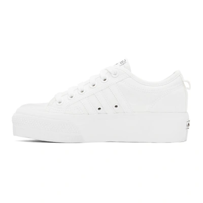 Shop Adidas Originals White Nizza Platform Sneakers In Ftwr White/ftwr Whi