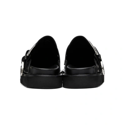 Shop Toga Black Leather Buckle Loafers