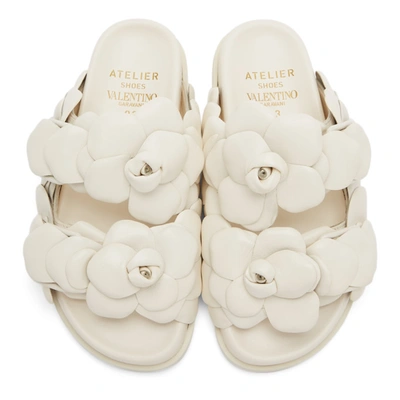 Shop Valentino Off-white 03 Rose Edition Atelier Petal Sandals In A03 Ivory