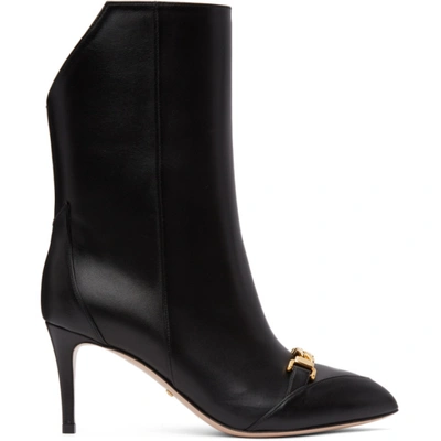 Shop Gucci Black Sylvie Chain Boots In 1000 Black