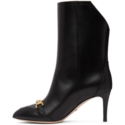 Shop Gucci Black Sylvie Chain Boots In 1000 Black