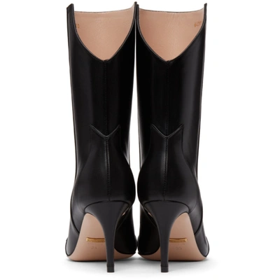 Shop Gucci Black Sylvie Chain Boots In 1000 Black