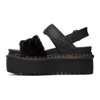 Shop Dr. Martens' Black Faux-fur Voss Quad Fluffy Platform Sandals