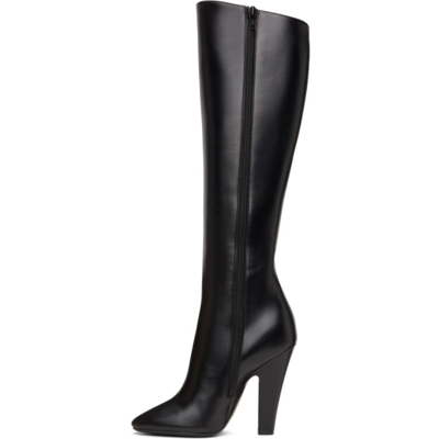 Shop Saint Laurent Black Leather 68 Boots In 1000 Black