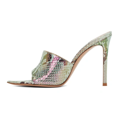 Shop Gianvito Rossi Multicolor Hologram Alise 105 Heeled Sandals