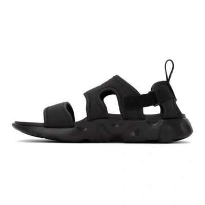 Shop Nike Black Owaysis Sandals In Black/black-black