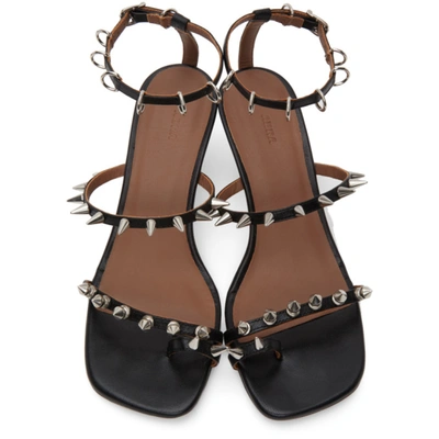 Shop Abra Black Spike Heeled Sandals