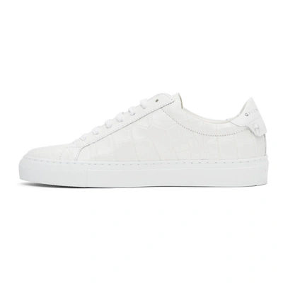 Shop Givenchy White Croc Urban Knots Sneakers In 100 White