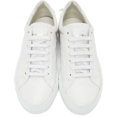 Shop Givenchy White Croc Urban Knots Sneakers In 100 White