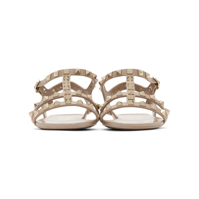 Shop Valentino Pink Rockstud Jelly Sandals In P45 Poudre