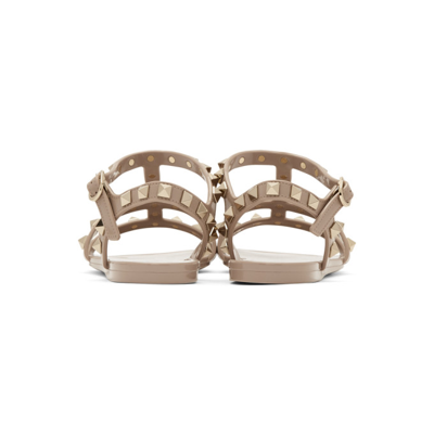 Shop Valentino Pink Rockstud Jelly Sandals In P45 Poudre