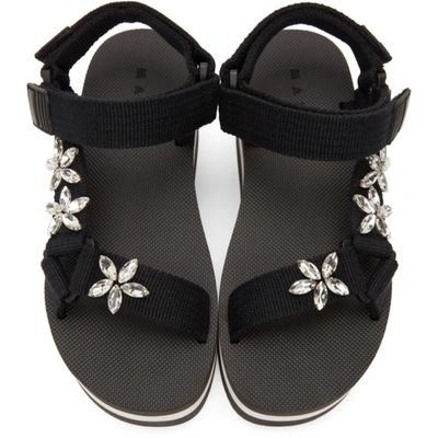 Shop Marni Black Embellished Platform Sandals In 00n99 Black