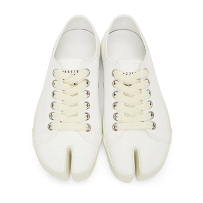 Shop Maison Margiela White Canvas Tabi Sneakers In T1003 White