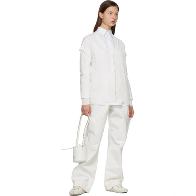 Shop Maison Margiela White Canvas Tabi Sneakers In T1003 White