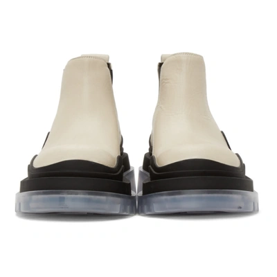 Shop Bottega Veneta Off-white Low 'the Tire' Chelsea Boots In 8205 Wax