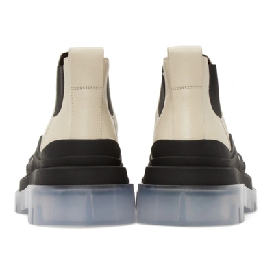 Shop Bottega Veneta Off-white Low 'the Tire' Chelsea Boots In 8205 Wax