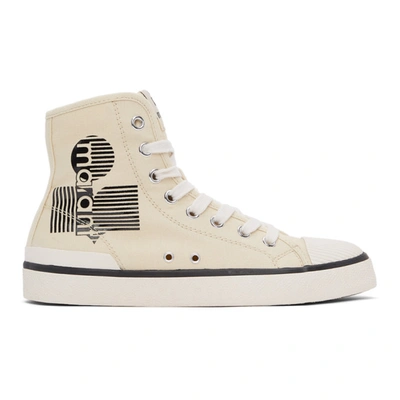 Shop Isabel Marant Off-white Bankeen High Sneakers In 20ck Chalk