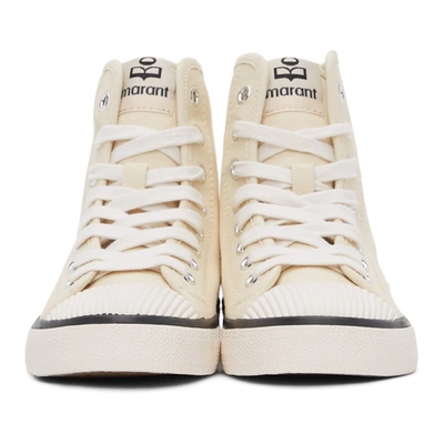 Shop Isabel Marant Off-white Bankeen High Sneakers In 20ck Chalk