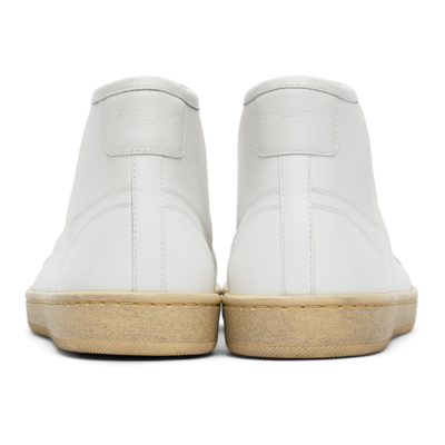 Shop Saint Laurent White Court Classic Sl/39 Mid Sneakers In 9377 Owhite