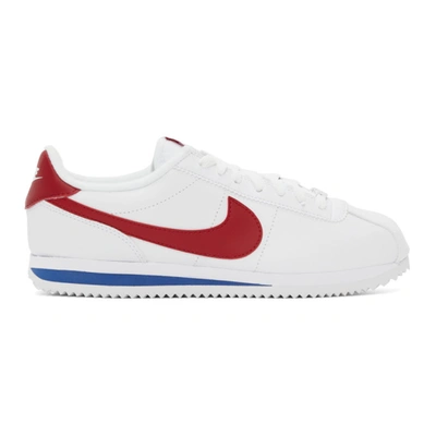Shop Nike White & Red Cortez Basic Sneakers In 103 White
