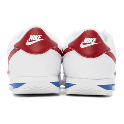Shop Nike White & Red Cortez Basic Sneakers In 103 White