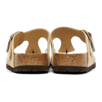 Shop Birkenstock Beige Leather Big Buckle Gizeh Sandals In Almond