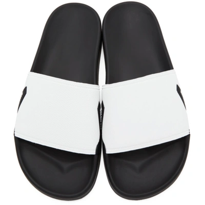Shop Raf Simons White & Black Astra Slides In 62 White/black