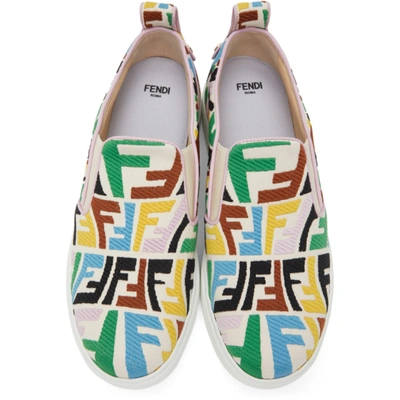 Shop Fendi Multicolor 'ff' Slip-on Sneakers In F1c4t Multi