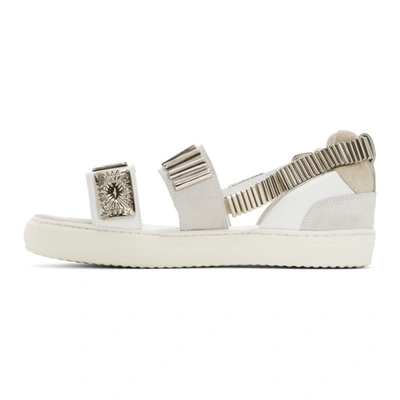 Shop Toga White Buckles Flat Sandals