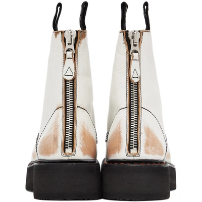 Shop R13 White & Tan Stacked Platform Boots In White Remov