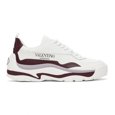 Shop Valentino White & Purple Gumboy Sneakers In Ga0 White/iris Lilac