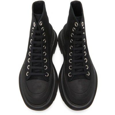 Shop Alexander Mcqueen Black Tread Slick High Sneakers In 1000 Black