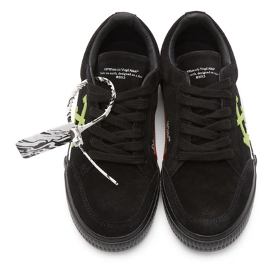 Shop Off-white Black & Green Suede Vulcanized Low Sneakers In Black Green