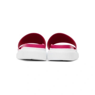 Shop Alexander Mcqueen Pink & White Rubber Logo Sandals In 5654 Pink