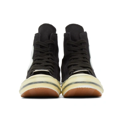 Shop Palm Angels Black Vulcanized Palm Sneakers In Black White