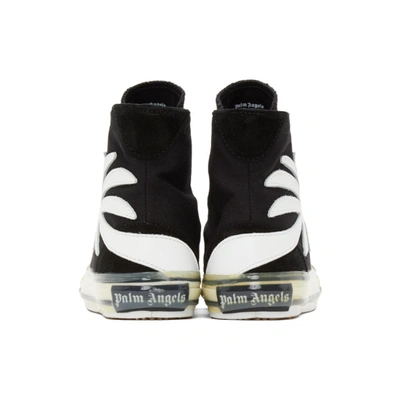 Shop Palm Angels Black Vulcanized Palm Sneakers In Black White