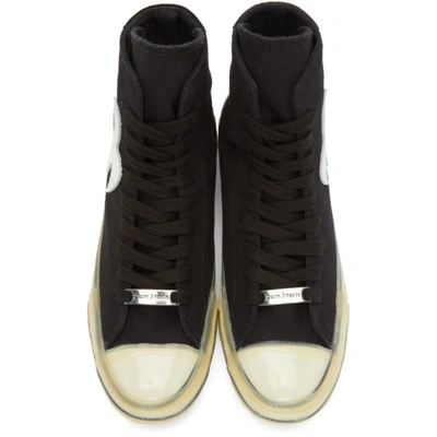 Shop Palm Angels Black Vulcanized Palm Sneakers In Black White