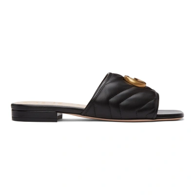 Shop Gucci Black Matelassé Gg Jolie Sandals In 1000 Black