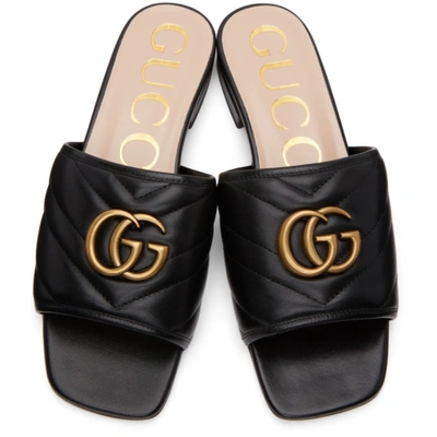 Shop Gucci Black Matelassé Gg Jolie Sandals In 1000 Black