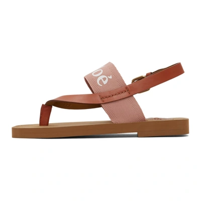 Shop Chloé Pink Woody Flat Sandals In 6h6 Delicate Pink