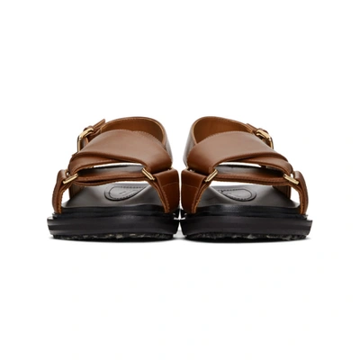 Shop Marni Black & Brown Fussbett Sandals In 00m29 Maroo