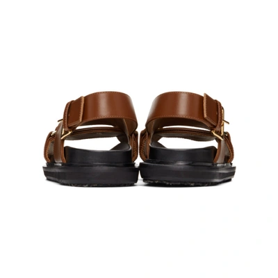 Shop Marni Black & Brown Fussbett Sandals In 00m29 Maroo