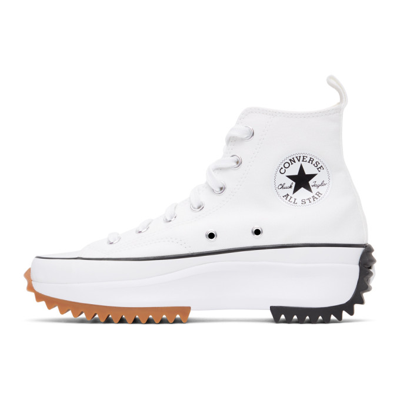 Shop Converse White Run Star Hike Hi Sneakers In White/black