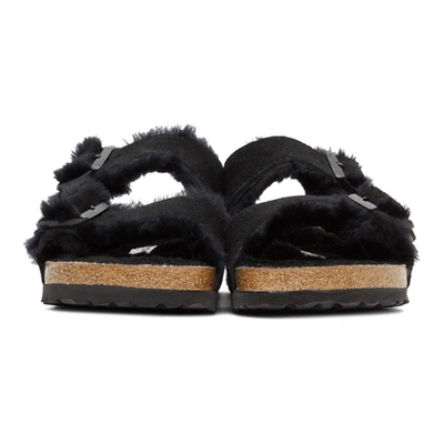 Shop Birkenstock Black Shearling & Suede Arizona Fur Sandals