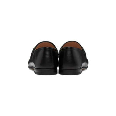 Shop Gucci Black Leather Brixton Loafers In 1060 Black/