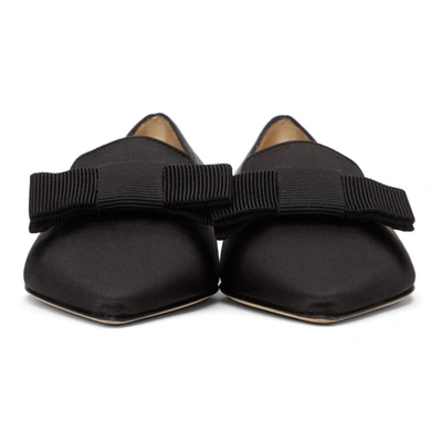 Shop Jimmy Choo Ssense Exclusive Black Satin Gala Slippers