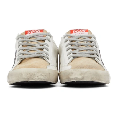 Shop Golden Goose White & Gold Glitter Super-star Sneakers