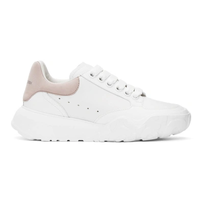 Shop Alexander Mcqueen White & Pink Runner Sneakers In 9182 Ow/pnk