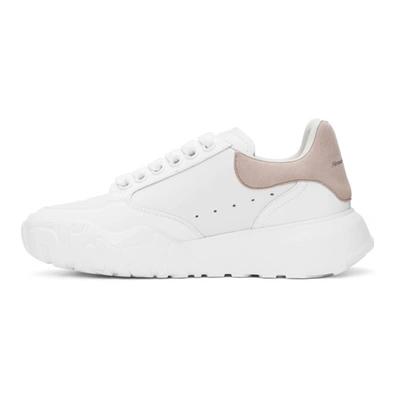 Shop Alexander Mcqueen White & Pink Runner Sneakers In 9182 Ow/pnk