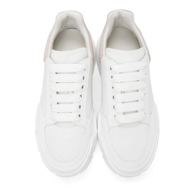 Shop Alexander Mcqueen White & Pink Runner Sneakers In 9182 Ow/pnk